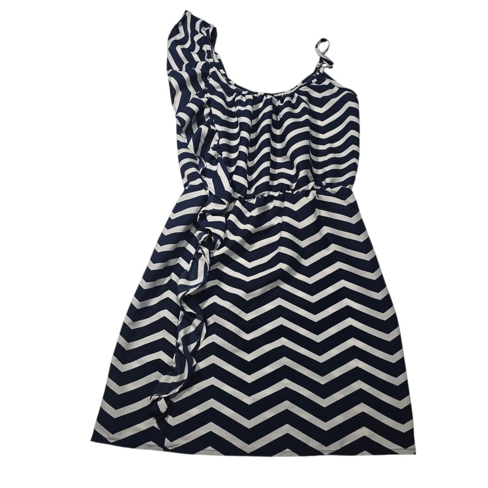 Envy Me One Shoulder Ruffle Dress Women's Chevron Party Weddingβ Guest